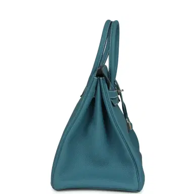 HERMÈS Hermes Birkin 35 Blue Jean Togo Palladium Hardware | Thumbnail 3 HERMÈS Hermes Birkin 35 Blue Jean Togo Palladium Hardware | Thumbnail 3
