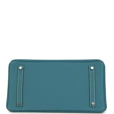 HERMÈS Hermes Birkin 35 Blue Jean Togo Palladium Hardware | Thumbnail 6 HERMÈS Hermes Birkin 35 Blue Jean Togo Palladium Hardware | Thumbnail 6