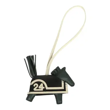 HERMÈS Hermes Rodeo Robeo 24 Charm PM Vert Mangrove, Craie, Black Milo Lambskin | Thumbnail 2 HERMÈS Hermes Rodeo Robeo 24 Charm PM Vert Mangrove, Craie, Black Milo Lambskin | Thumbnail 2