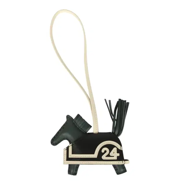 hermes Hermes Rodeo Robeo 24 Charm PM Vert Mangrove, Craie, Black Milo Lambskin