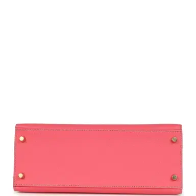 HERMÈS Hermes Special Order (HSS) Kelly Sellier 28 Rose Azalee and Gris Mouette Epsom Brushed Gold Hardware | Thumbnail 6 HERMÈS Hermes Special Order (HSS) Kelly Sellier 28 Rose Azalee and Gris Mouette Epsom Brushed Gold Hardware | Thumbnail 6