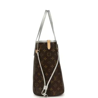 Louis Vuitton Louis Vuitton "57th Street NYC" Neverfull Inside Out MM Brown and Silver Monogram Silver Hardware | Thumbnail 4 Louis Vuitton Louis Vuitton "57th Street NYC" Neverfull Inside Out MM Brown and Silver Monogram Silver Hardware | Thumbnail 4