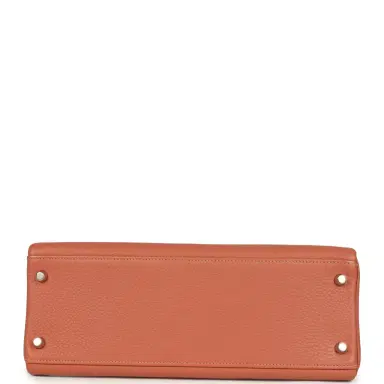 HERMÈS Pre-owned Hermes Kelly Retourne 32 Rose Tea Clemence Palladium Hardware | Thumbnail 6