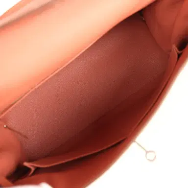 HERMÈS Pre-owned Hermes Kelly Retourne 32 Rose Tea Clemence Palladium Hardware | Thumbnail 8