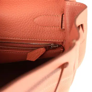 HERMÈS Pre-owned Hermes Kelly Retourne 32 Rose Tea Clemence Palladium Hardware | Thumbnail 9