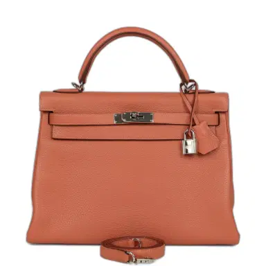 HERMÈS Pre-owned Hermes Kelly Retourne 32 Rose Tea Clemence Palladium Hardware | Thumbnail 1