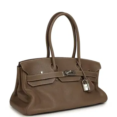 HERMÈS Vintage Hermes Shoulder Birkin 42 JPG Etoupe Clemence Palladium Hardware | Thumbnail 2 HERMÈS Vintage Hermes Shoulder Birkin 42 JPG Etoupe Clemence Palladium Hardware | Thumbnail 2