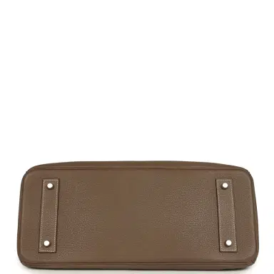 HERMÈS Vintage Hermes Shoulder Birkin 42 JPG Etoupe Clemence Palladium Hardware | Thumbnail 6 HERMÈS Vintage Hermes Shoulder Birkin 42 JPG Etoupe Clemence Palladium Hardware | Thumbnail 6