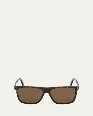 Tom Ford Men's Fletcher Polarized Square Acetate Sunglasses | Thumbnail 2