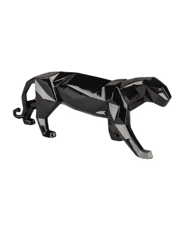 Lladro Origami Black Panther Sculpture