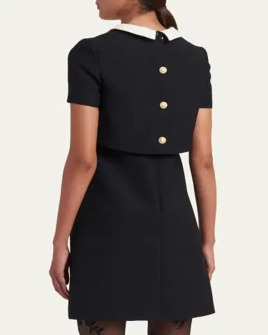 Valentino Garavani Polka-Dot Tie Collar Short-Sleeve Mini Dress | Thumbnail 7 Valentino Garavani Polka-Dot Tie Collar Short-Sleeve Mini Dress | Thumbnail 7