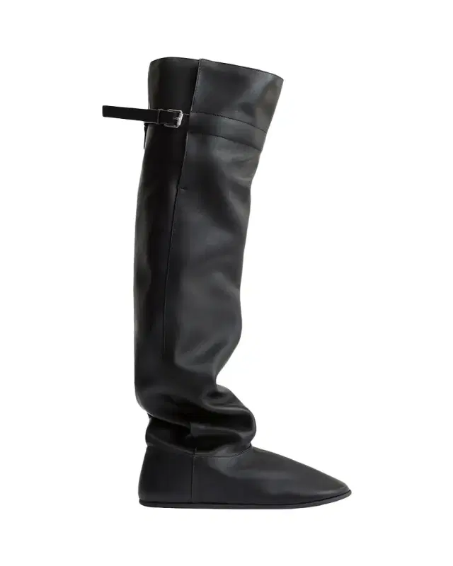 Christen Big Shearling-Lined Leather Over-the-Knee Boots