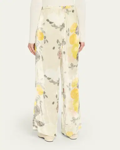 BERNADETTE Floral Velvet Relaxed Pants | Thumbnail 3