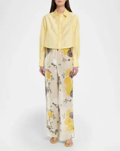 BERNADETTE Floral Velvet Relaxed Pants | Thumbnail 6