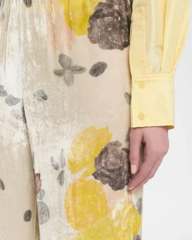 BERNADETTE Floral Velvet Relaxed Pants | Thumbnail 9