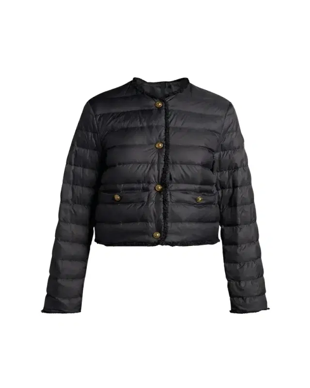 Fleurs Bouclé-Trim Short Down Jacket