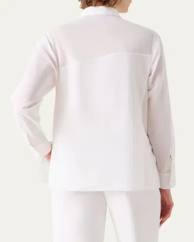Akris Geometric Paneled Cotton Button-Down Shirt | Thumbnail 2 Akris Geometric Paneled Cotton Button-Down Shirt | Thumbnail 2