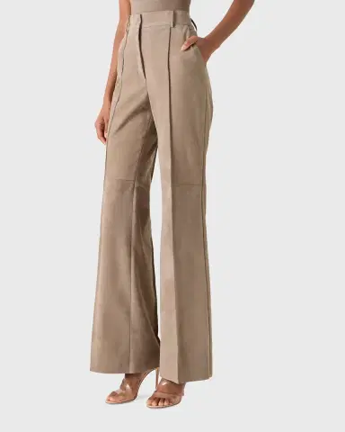 Akris Pintuck Suede Wide-Leg Trousers | Thumbnail 8