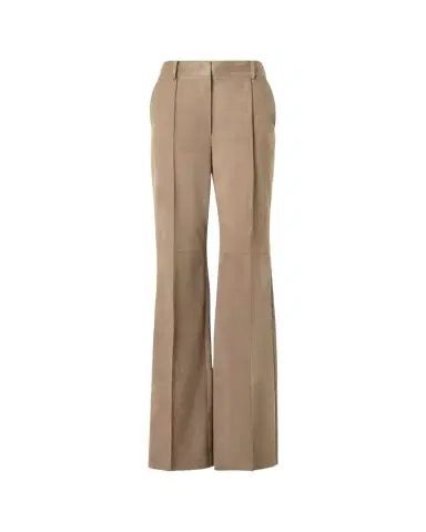 Akris Pintuck Suede Wide-Leg Trousers | Thumbnail 1