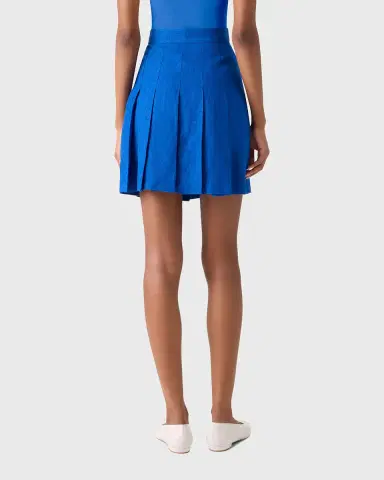 Akris Pleated Linen Mini Skirt | Thumbnail 5
