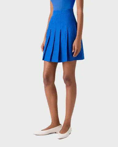 Akris Pleated Linen Mini Skirt | Thumbnail 6