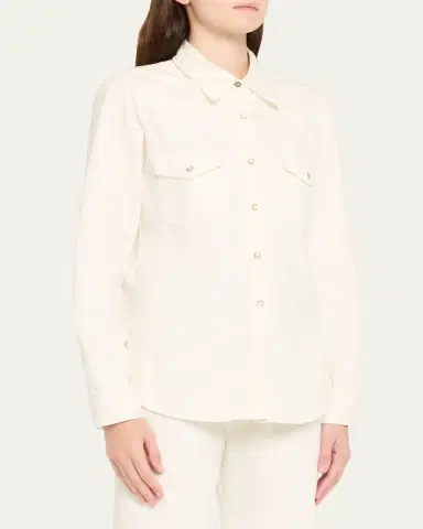 Nili Lotan Travis Pearly-Snap Western Shirt | Thumbnail 4 Nili Lotan Travis Pearly-Snap Western Shirt | Thumbnail 4