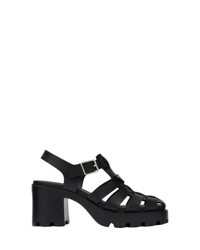 Prada 90mm Stride Flow Rubber Fisherman Sandals