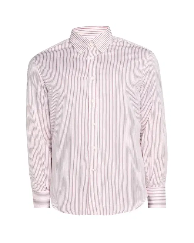 Brunello Cucinelli en's Button-Collar Pinstripe Cotton Sport Shirt