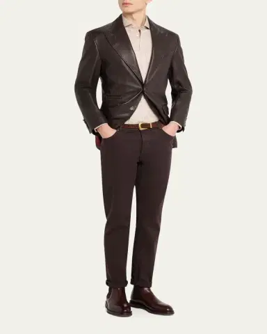 Brunello Cucinelli Men's Solid Linen Classic Fit Button-Down Shirt | Thumbnail 2 Brunello Cucinelli Men's Solid Linen Classic Fit Button-Down Shirt | Thumbnail 2
