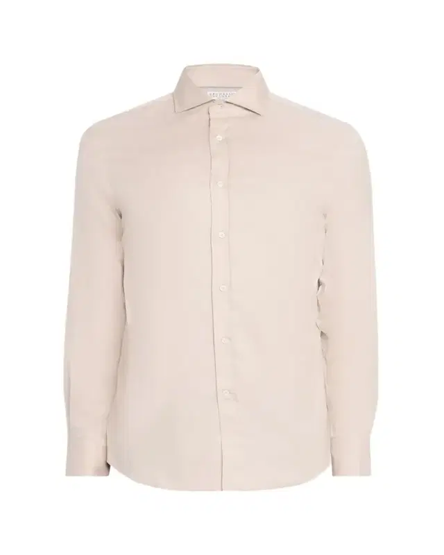 Brunello Cucinelli en's Solid Linen Classic Fit Button-Down Shirt