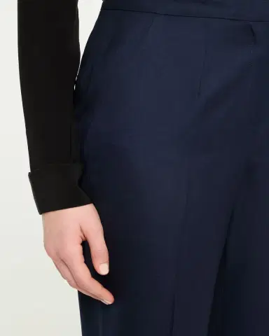 Kiton Wool-Silk Tapered-Leg Ankle Trousers | Thumbnail 5