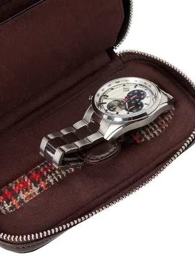 Wolf x WM Brown 2-Piece Watch Zip Storage Case - Brown | Thumbnail 4 Wolf x WM Brown 2-Piece Watch Zip Storage Case - Brown | Thumbnail 4
