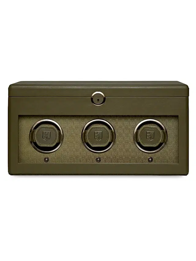 Wolf Earth Triple Watch Winder - Coffee