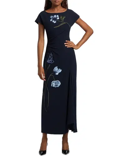Lela Rose Women's Cascade Floral Corded Crêpe Cocktail Dress | Thumbnail 2 Lela Rose Women's Cascade Floral Corded Crêpe Cocktail Dress | Thumbnail 2