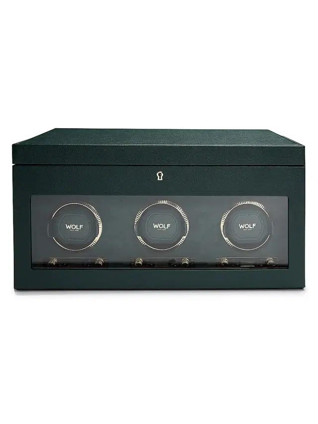 Wolf British Racing Green Triple Watch Winder