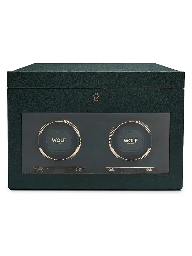 Wolf British Racing Green Double Watch Winder