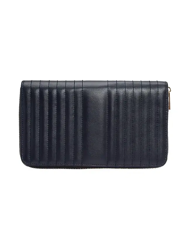 Maria Quilted Leather Jewelry Portfolio - Navy