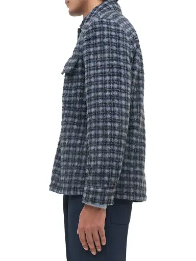 Simkhai Men's Caleb Plaid Fleece Zip-Front Shirt Jacket | Thumbnail 3 Simkhai Men's Caleb Plaid Fleece Zip-Front Shirt Jacket | Thumbnail 3