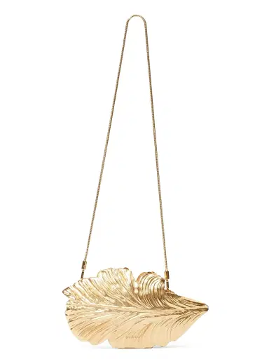 SIMKHAI Women's Flora 3D-Leaf Clutch - Gold | Thumbnail 2 SIMKHAI Women's Flora 3D-Leaf Clutch - Gold | Thumbnail 2