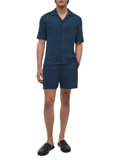 Simkhai Men's Troy Waffle-Knit Button-Front Shirt - Midnight - Size XXL | Thumbnail 2