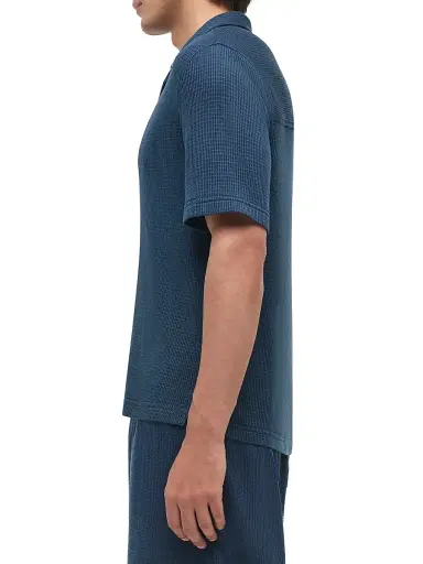 Simkhai Men's Troy Waffle-Knit Button-Front Shirt - Midnight - Size XXL | Thumbnail 3