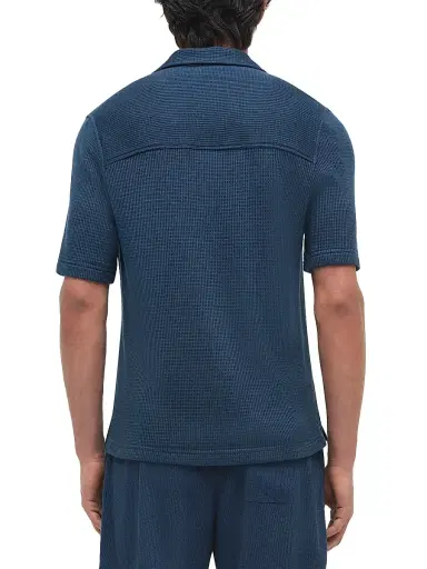 Simkhai Men's Troy Waffle-Knit Button-Front Shirt - Midnight - Size XXL | Thumbnail 4