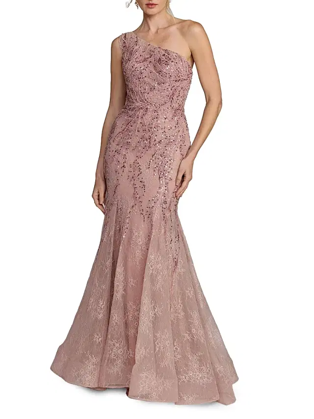 Women's Sequin-Embellisehd Mermaid Gown - Rose