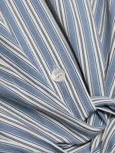 A.L.C. Women's Leo Gathered Striped Cotton Shirt | Thumbnail 7 A.L.C. Women's Leo Gathered Striped Cotton Shirt | Thumbnail 7