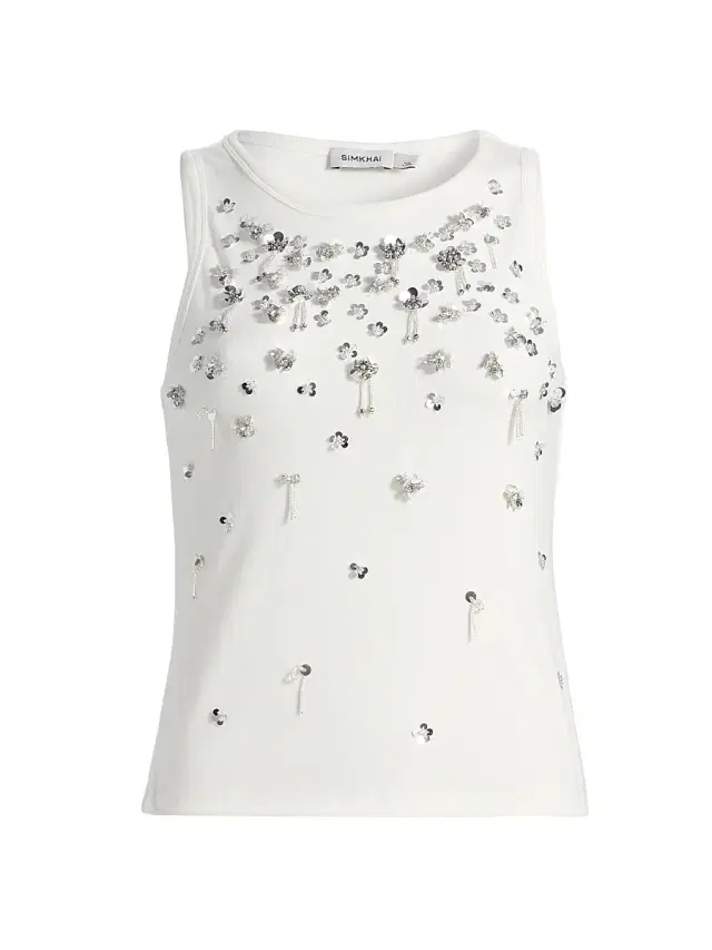 Women's Alistair Embellished Crewneck Tank - White