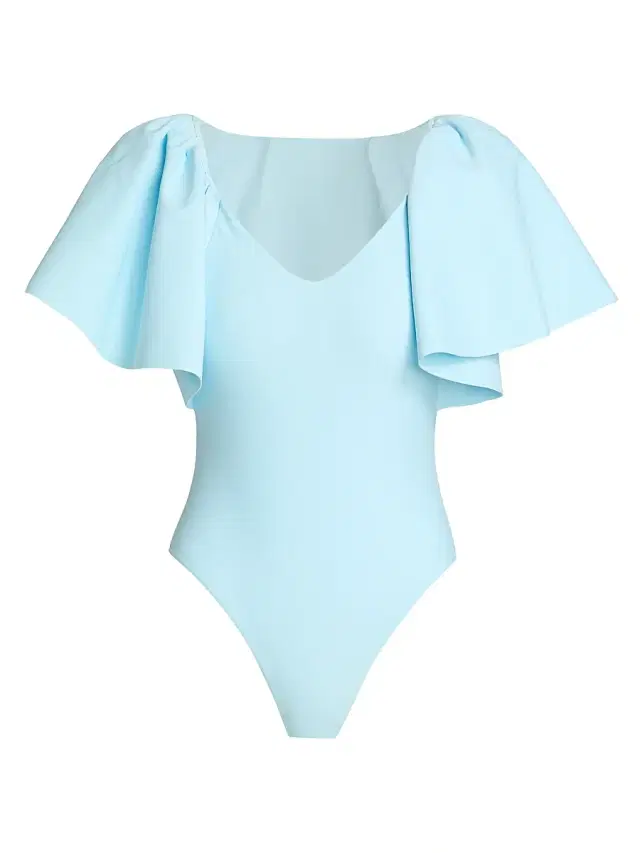 SIMKHAI Women's Cassidie Flutter Sleeve One-Piece Swimsuit - Sky