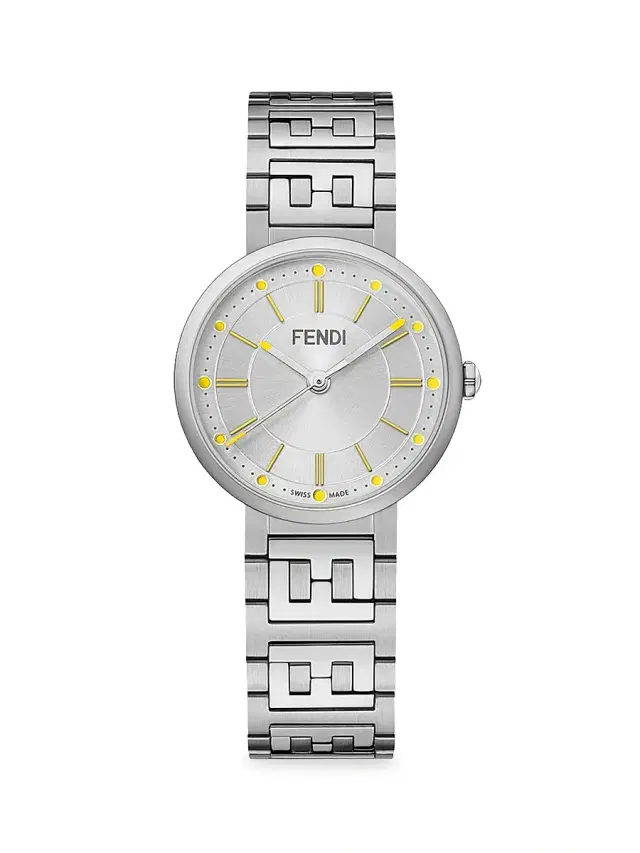 Men's Forever Fendi Sterling Silver Bracelet Watch - Silver Multi