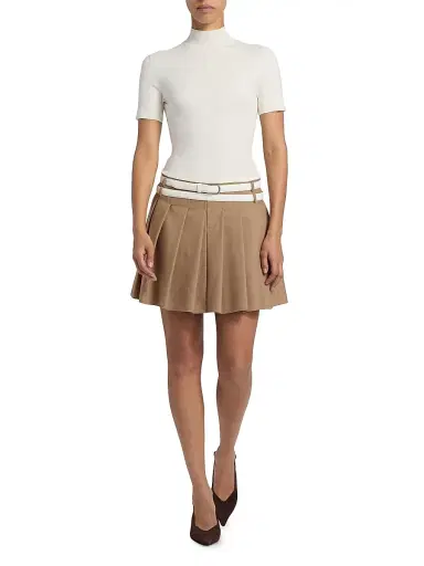 Simkhai Women's Abbie Mixed-Media Belted Minidress | Thumbnail 2 Simkhai Women's Abbie Mixed-Media Belted Minidress | Thumbnail 2