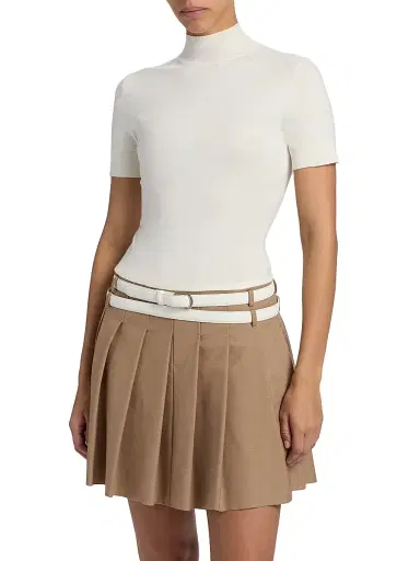 Simkhai Women's Abbie Mixed-Media Belted Minidress | Thumbnail 3 Simkhai Women's Abbie Mixed-Media Belted Minidress | Thumbnail 3