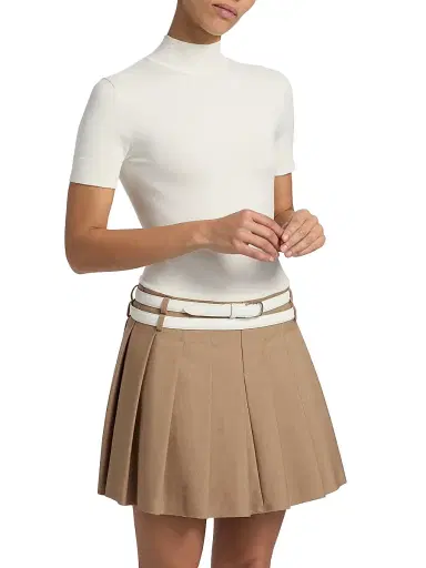 Simkhai Women's Abbie Mixed-Media Belted Minidress | Thumbnail 4 Simkhai Women's Abbie Mixed-Media Belted Minidress | Thumbnail 4